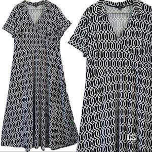 ⚫️  Madison Leigh Black & White Maxi Dress 1X​​​